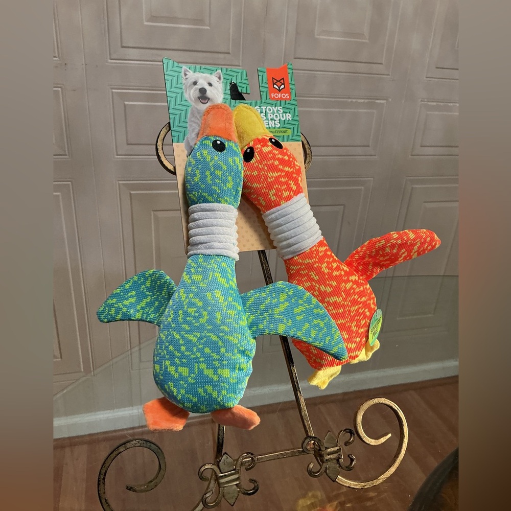 FOFOS Set Of 2  Ducks 11” Very Durable Dog W/Clinker & Squeaker